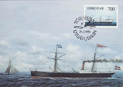 6102 - Insulele Feroe(Danemarka) carte maxima 1983