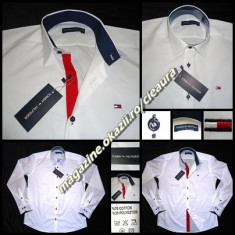 CAMASA BARBATEASCA firma TOMMY HILFIGER ALBA REGULAR FIT MANECA LUNGA INTERIOR GULER MANSETE NASTURI BLEUMARIN CAMASI BARBATI BARBATESTI NEW EDITION foto