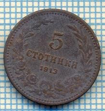 1389 MONEDA - BULGARIA - 5 STOTINKI -anul 1913 -starea care se vede foto