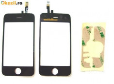 Touchscreen Touch Screen + Geam + Sticla + Digitizer + CADOU Dublu Adeziv 3M Apple iPhone 3G 8GB 16GB Black ORIGINAL foto