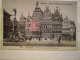 carte postala - Belgia - Anvers - Le Brabo si casa din piata centrala - 1936 - circulata