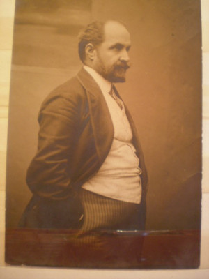 Fotografie tip carte postala - Tatal Mariei Ionescu - 1913 - Studiourile Foto Glob - Bucuresti foto