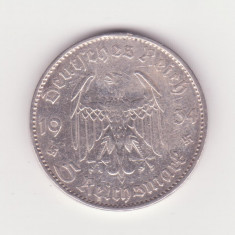 MONEDA DIN ARGINT, PURITATE 900 - GERMANIA - 5 MARK 1934 LIT. E - MAI RARA foto