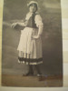 Fotografie tip carte postala - Marioara Enescu in costum popular - 1918 - Studiourile Barasch - Bucuresti, Romania 1900 - 1950, Portrete