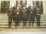 Fotografie tip carte postala - Cpt. Gh. Ionescu impreuna cu alti ofiteri superiori ai armatei romane - 1935 -