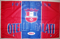 Steag fotbal Otelul Galati, panza groasa, 90x58 cm foto
