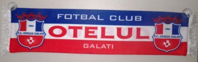 Mini esarfa cu ventuze de lipit pe geam fotbal Otelul Galati foto