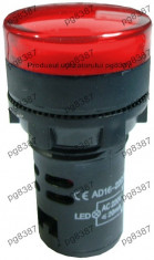 Indicator cu bec, 220V, 29x51mm, rosu, AD16-22 - 124830 foto