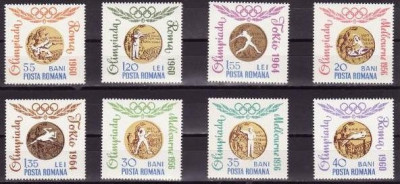 C2060 - Romania 1964 - Medalii olimpice,serie completa,neuzata foto