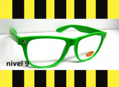 WAYFARER Rama Verde Neon CALITATE SUPERIOARA import ANGLIA Nerd Geek Lentile Transparente verzi foto