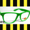 WAYFARER Rama Verde Neon CALITATE SUPERIOARA import ANGLIA Nerd Geek Lentile Transparente verzi