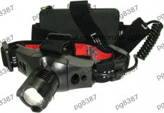 Lanterna frontala zoom LED CREEE, acumulator-113363 foto