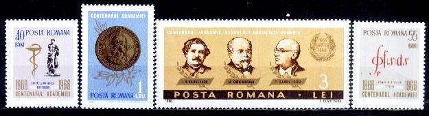 B0377 - Romania 1966 - Centenarul academiei,serie completa neuzata