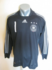 Bluza superba portar / fotbal Adidas Deutscher Fusball - Bund CLIMACOOL cu aparatori la coate; dimensiuni: 52.5 cm bust, 62 cm lungime foto
