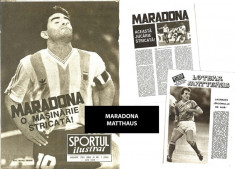 Revista SPORT - 1991 : reportaje despre MARADONA si LOTHAR MATTHAUS foto