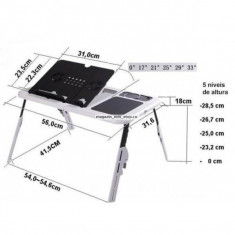 Masuta laptop Pliabila E-table cu picioare ajustabile tip Culere Suport accesorii foto