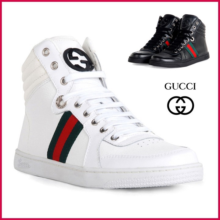 Ghete/Sneakers GUCCI din Piele de barbati Alb si Negru - Transport gratuit  | arhiva Okazii.ro