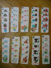 Set complet 40 carti de joc IPBT perechi animale ipostaze activitati umane 1980s perioada comunista colectie vintage 10 perechi 4 carti fiecare foto