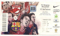 bilet de meci-FC Dinamo Bucuresti-FC Barcelona 11 august 2012 foto