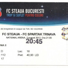 bilet de meci-FC Steaua Bucuresti-FC Spartak Trnava 2 august 2012