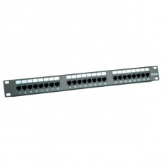 Patch Panel UTP Cat.5e 24 porturi negru, Value 26.99.0349 foto