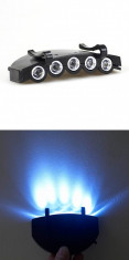 Lanterna frontala speciala cu 5 LED uri, prindere pe sapca foto