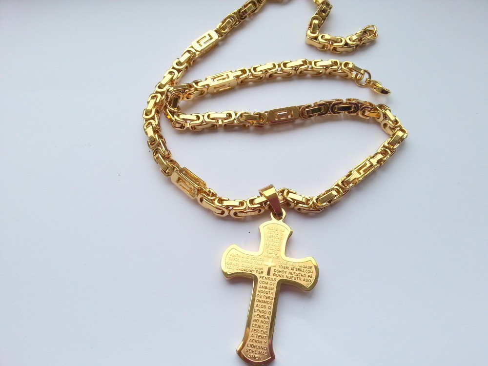 Set Lant +Bratara+Cruce din inox model Versace | arhiva Okazii.ro