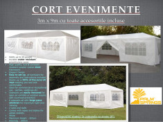 CORT EVENIMENTE 3M X 9M / DOAR LA COMANDA CU AVANS 20% / LIVRARE 12-15 ZILE / CAPACITATE MAX. 50 PERSOANE / TRANSPORT PRIN FAN COURIER foto