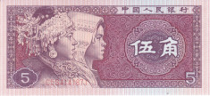 Bancnota China 5 Jiao 1980 - P883 UNC foto