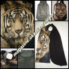 BLUZA MINI ANIMAL PRINT TRICOU LUNG CAP TIGRU SPATE COADA TRENA TUL NEGRU, L/XL, S/M, Poliester