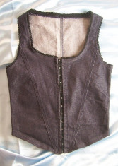 CORSET VESTA TOP DIN DENIM ELASTIC bleumarin inchis marimea XS - stare excelenta foto