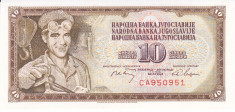 Bancnota Iugoslavia 10 Dinari 1968 - P82 UNC foto