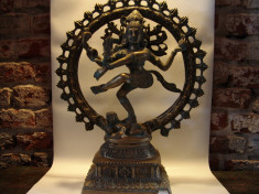 statuieta bronz India - Large Dancing SHIVA as Lord NATARAJA - sculptura in bronz, Antica - UNICAT!! foto