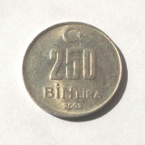 G2. TURCIA 250000 LIRA LIRE (250 Bin Lira) 2003, 6.42 g., 23.4 mm, Ataturk **, Europa