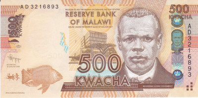 Bancnota Malawi 500 Kwacha 2012 - P61a UNC foto