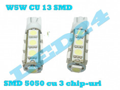 LED-URI AUTO BEC LED - W5W W10W T10 13 SMD POZITIE, PLAFONIERA, NUMAR foto