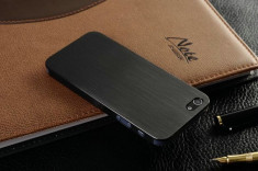 Husa protectie iPhone 4, 4s - 100% aluminiu finisat, 0.3 mm, nu piele, neagra foto