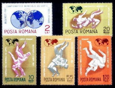 Romania 1967 - Lupte 5v.serie completa,neuzata foto