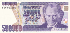 Bancnota Turcia 500.000 Lire (1993) - P208 UNC foto