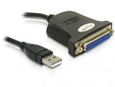 Cablu convertor USB - paralel, DB25 Mama, Delock 61330 foto