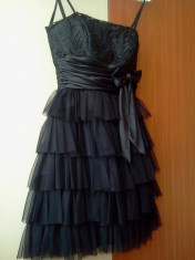 Rochie neagra eleganta cu volanase, marimea 36 foto