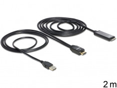 Cablu HDMI la IPad 30 pin T - T + USB A T 2 m, Delock 83280 foto