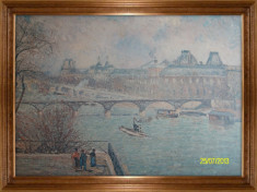 Tablou fotografie/ Camille Pisarro (1830-1903) &amp;quot;Vue de la Siene,prise du terre-plein du Pont-Neuf&amp;quot; foto