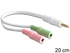 Adaptor Stereo jack tata 3.5 mm la 2 x Stereo jack 3.5 M 4 pini, Delock 65447 foto