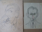Cumpara ieftin 2 caricaturi de Rascu Gelu , pictorconsacrat din C-lung Moldovenesc, Bucovina, Scene gen, Cerneala, Impresionism