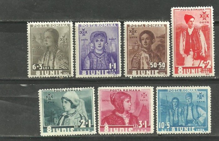 Romania 1936 - COSTUME NATIONALE OETR, serie nestampilata, N15/F107