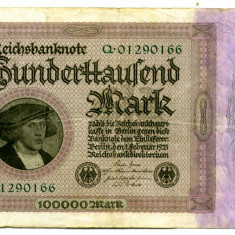 GERMANIA 100 000 100000 MARK 1 FEBRUARIE 1923 STARE FOARTE BUNA