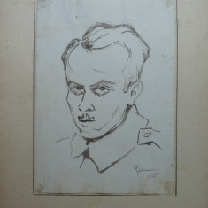 Autoportret , de Rascu Gelu , pictor consacrat din Campulung Moldovenesc , Bucovina , originar din Chisinau , Basarabia , 1945 , 1