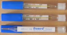 TERMOMETRU MEDICINAL CU MERCUR/TERMOMETRU ROMED OLANDA foto