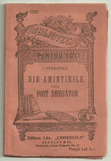 I.Petrovici / DIN AMINTIRILE UNUI FOST DREGATOR - editie veche (Biblioteca pentru Toti) foto